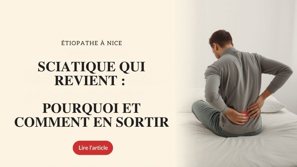 Sciatique qui revient : pourquoi et comment en sortir, étiopathe à Nice
